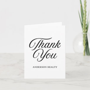 Classic Elegant Minimalist Custom Business Thank You Card