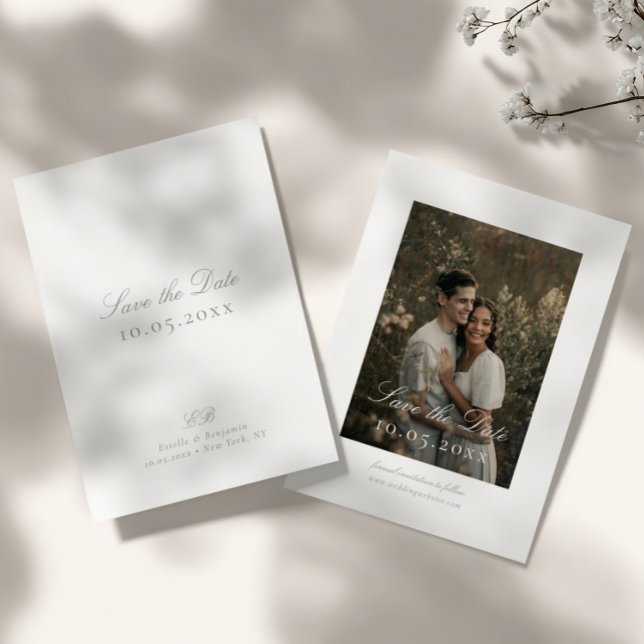 Classic Elegant Minimalist DIY Wedding Save The Date (Creator Uploaded)
