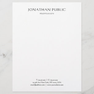 Classic Elegant Minimalist White Nostalgic Look Letterhead