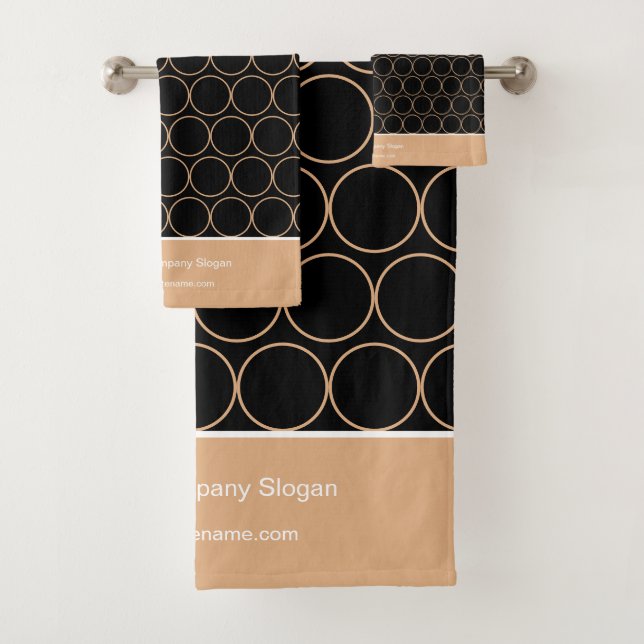 Classic Elegant Modern Minimalist Monogram Name Bath Towel Set (Insitu)