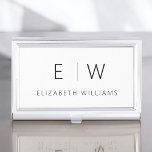 Classic Elegant Modern Minimalist Monogram Name Business Card Holder<br><div class="desc">Elevate your professional image with our Classic Elegant Modern Minimalist Monogram Business Card Holder. This meticulously crafted accessory seamlessly merges timeless elegance with contemporary minimalism, making it an essential tool for any modern professional. Designed with precision and meticulous attention to detail, this business card holder is more than just a...</div>