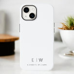 Classic Elegant Modern Minimalist Monogram Name Case-Mate iPhone 14 Case<br><div class="desc">Elevate your smartphone with our Classic Elegant Modern Minimalist Monogram Name iPhone Case. This meticulously designed case combines timeless sophistication with contemporary minimalism. Crafted to perfection, it not only protects your device but also adds a touch of personalized style. The monogram and name customization options make it uniquely yours, adding...</div>