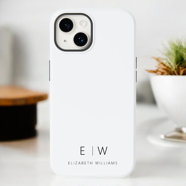 Classic Elegant Modern Minimalist Monogram Name Case-Mate iPhone Case (Creator Uploaded)
