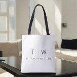 Classic Elegant Modern Minimalist Monogram Name Tote Bag<br><div class="desc">Elevate your style with our Classic Elegant Modern Minimalist Monogram Tote Bag. This versatile tote seamlessly blends timeless sophistication with contemporary minimalism, making it an essential accessory for any occasion. Designed with meticulous attention to detail, this tote bag is more than just a practical accessory; it's a personalized fashion statement....</div>