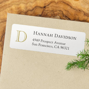 Classic Elegant Monogram Initial Return Address