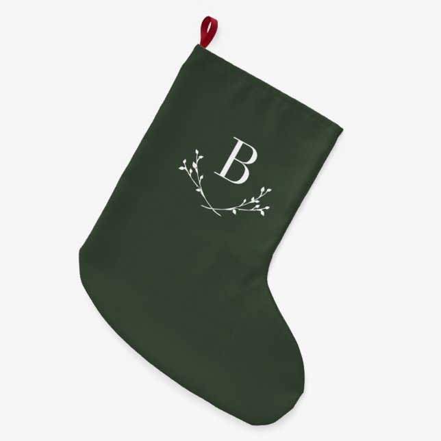 Classic Elegant Monogram Large Christmas Stocking (Front (Hanging))