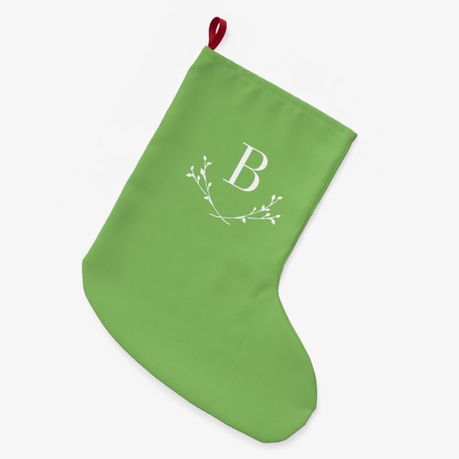 Classic Elegant Monogram Large Christmas Stocking (Front (Hanging))