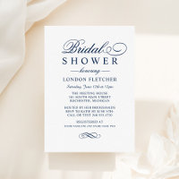 Classic Elegant Navy Blue Wedding Bridal Shower