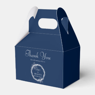 Classic Elegant Navy Blue wedding Favor Box