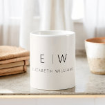 Classic Elegant Neutral Minimalist Monogram Name Coffee Mug<br><div class="desc">Elevate your morning routine with our Black and Neutral Modern Minimalist Monogram Name Coffee Mug. This sleek and stylish mug brings a touch of contemporary elegance to your daily coffee ritual. Crafted with quality in mind, it features a minimalist design in classic black and neutral making it a versatile addition...</div>