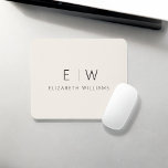 Classic Elegant Neutral Minimalist Monogram Name Mouse Pad<br><div class="desc">Upgrade your workspace with our Classic Elegant Modern Minimalist Monogram Mouse Pad. This sophisticated mouse pad seamlessly marries timeless elegance with contemporary minimalism, adding a touch of refinement to your desk. Crafted with meticulous attention to detail, this mouse pad is more than just a functional accessory; it's a personalized statement....</div>
