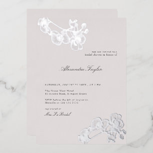 Classic Elegant Orchid Silver Floral Bridal Shower