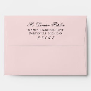 Classic Elegant Pink and Black Wedding Mailing Envelope