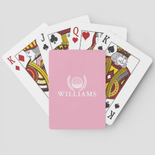 Classic Elegant Pink Personalized Name Monogram Playing Cards