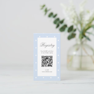 Classic Elegant Polka Dot Boy Baby Shower Registry Enclosure Card