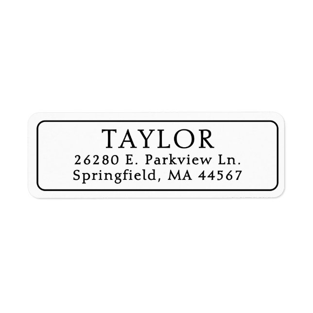 Classic Elegant Return Address Label (Front)