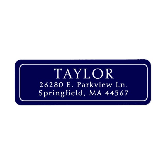 Classic Elegant Return Address Label (Front)