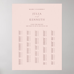 Classic Elegant Rose Alphabetical Wedding Poster