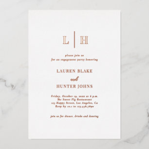 Classic Elegant Rose Gold Engagement Party Foil