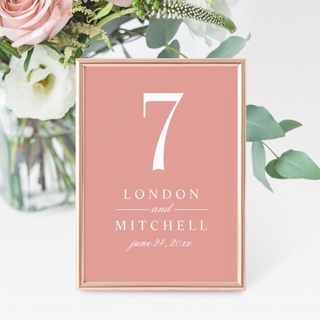 Classic Elegant Rose Gold Wedding Table Number (Creator Uploaded)