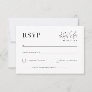 Classic elegant RSVP, beautiful laconic font RSVP Card