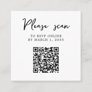 Classic Elegant RSVP QR Code Enclosure Card
