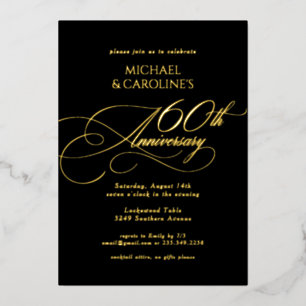 Classic Elegant Script 60th Wedding Anniversary