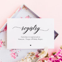 Classic Elegant Script Baby Bridal Shower Registry