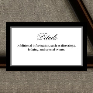 Classic Elegant Script Details Enclosure Card