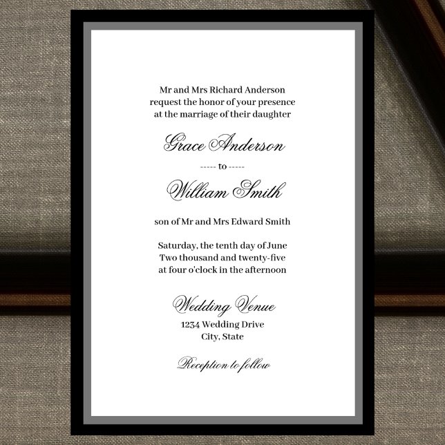 Classic Elegant Script Families Wedding Invitation (Creator Uploaded)