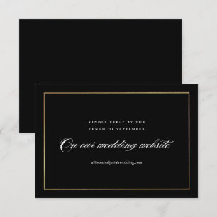Classic Elegant Script Gold Wedding Website RSVP Card