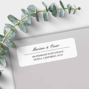 Classic Elegant Script Minimalist Return Address