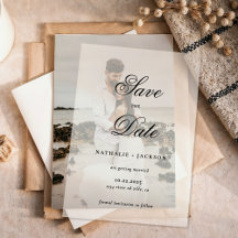 Classic Elegant Script Photo Wedding Save the Date