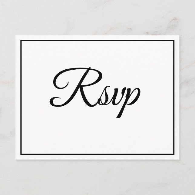 Classic Elegant Script RSVP Postcard (Front)