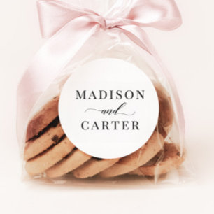 Classic Elegant Script Wedding Favour Stickers