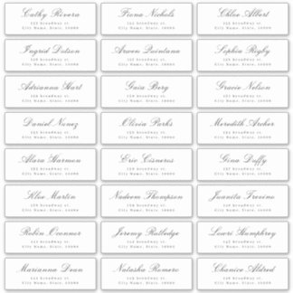 Classic Elegant script wedding guest address label