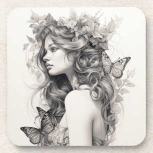 Classic Elegant Script Wedding Rehearsal Dinner Coaster