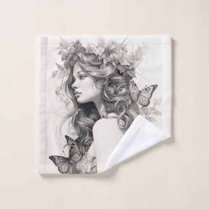 Classic Elegant Script Wedding Rehearsal Dinner Wash Cloth