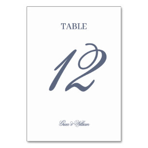 Classic Elegant Script Wedding Table Number Card