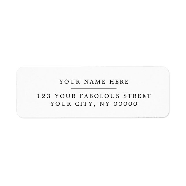 Classic Elegant Serif Minimal Chic Return Address  (Front)