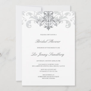 Classic & Elegant Silver Ironwork Bridal Shower Invitation