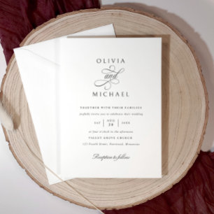 Classic Elegant Simple Calligraphy Wedding Invitation