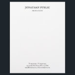 Classic Elegant Simple Design White Nostalgic Look Letterhead<br><div class="desc">Classic Elegant Simple Design White Nostalgic Look Professional Template Letterhead.</div>