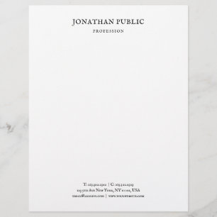 Classic Elegant Simple Design White Nostalgic Look Letterhead