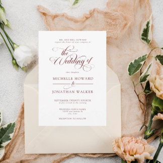 Classic Elegant Simple Formal Wedding Invitation