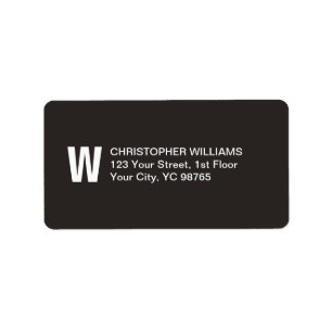 Classic Elegant Simple Ivory Black White Monogram Label