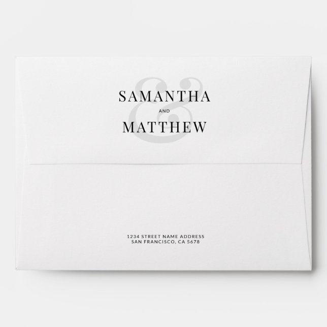 Classic Elegant Simple Minimalist Wedding Envelope (Back (Top Flap))