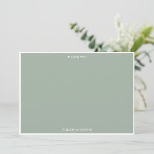 Classic Elegant Simple Personalized Sage Wedding Thank You Card