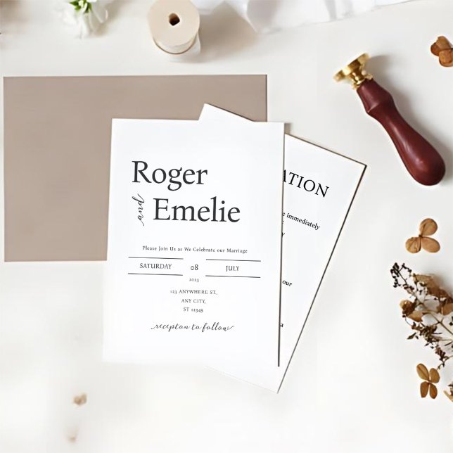 Classic Elegant Simple Wedding  Invitation (Creator Uploaded)