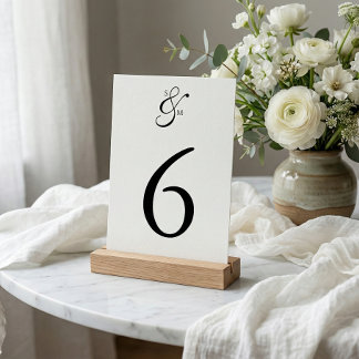 Classic Elegant Simple White Wedding Table Card
